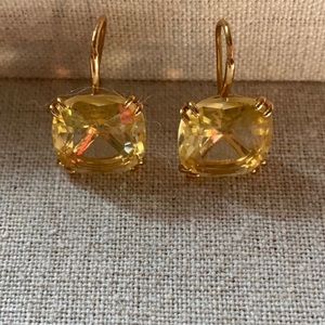 Stella & Dot ~ Yellow Cushion Drop Earrings
